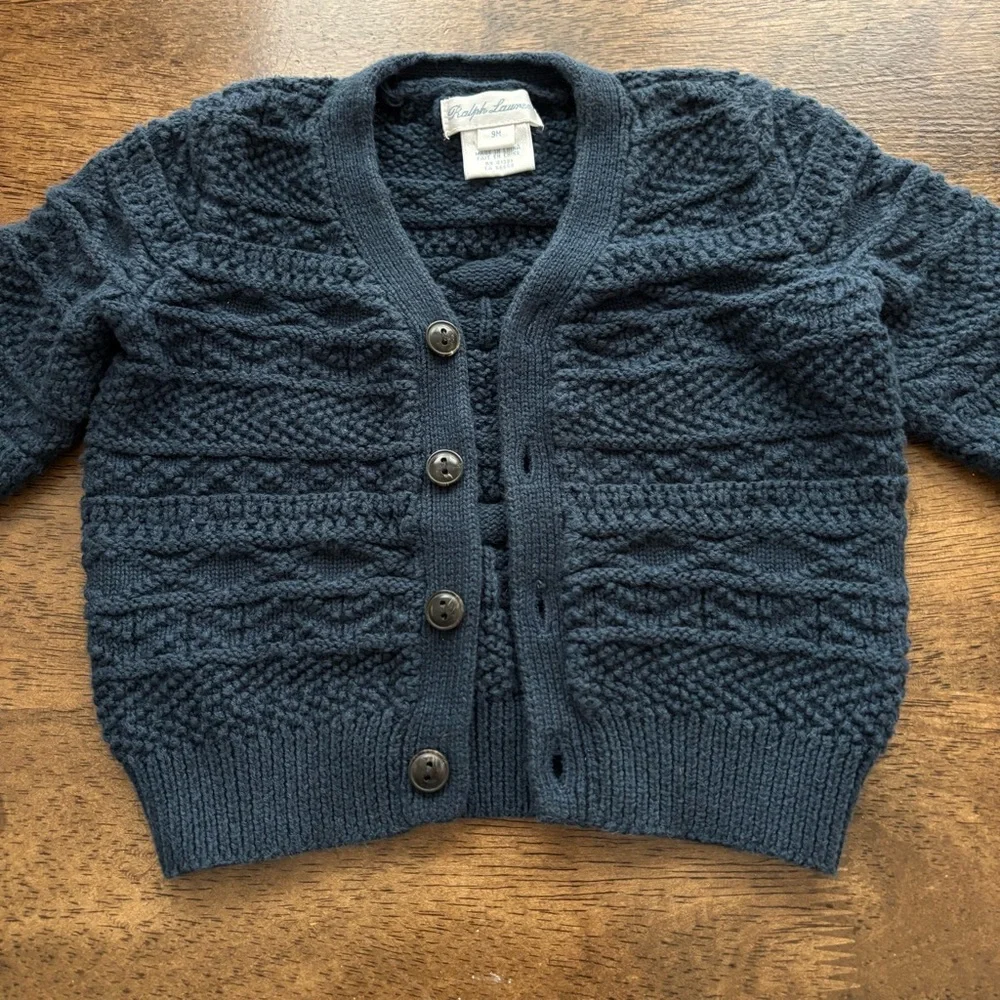 Ralph Lauren Navy Sweater size 9 months